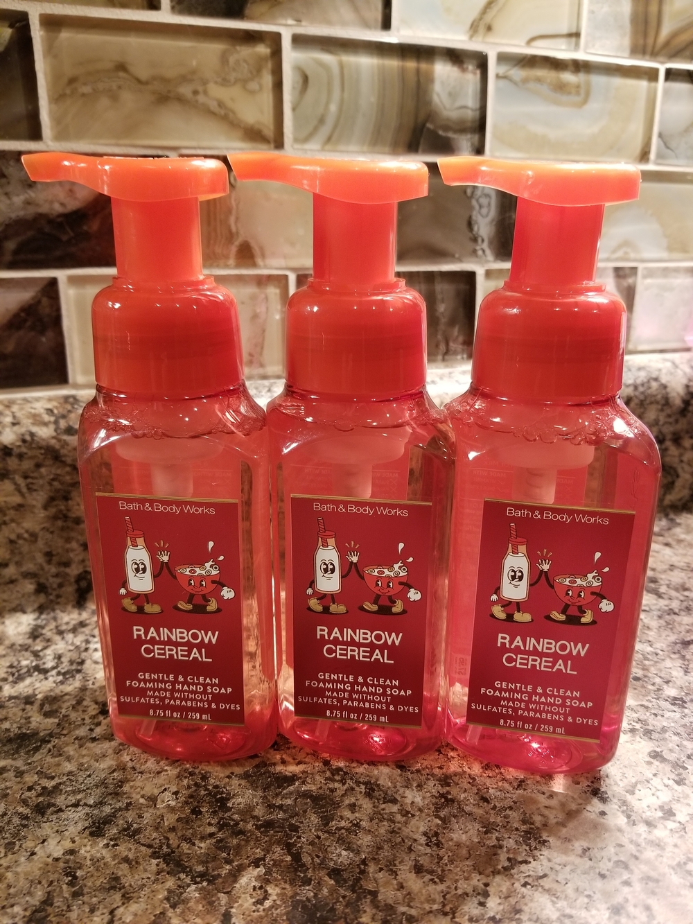 Bath & Body Works Rainbow Cereal Foaming Hand Soap - Coral Pink Pump Bottle
